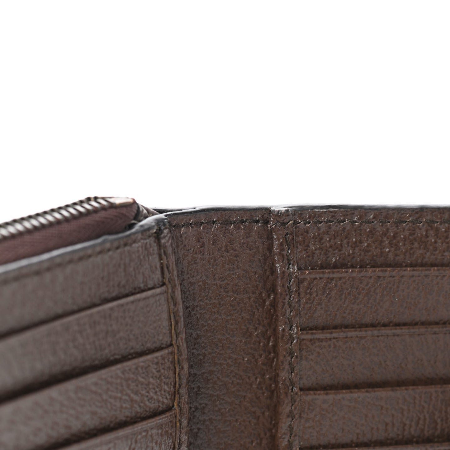 GG Supreme Monogram Textured Dollar Calfskin Web Ophidia Overlay Zip Around Card Case Wallet Beige Ebony New Acero