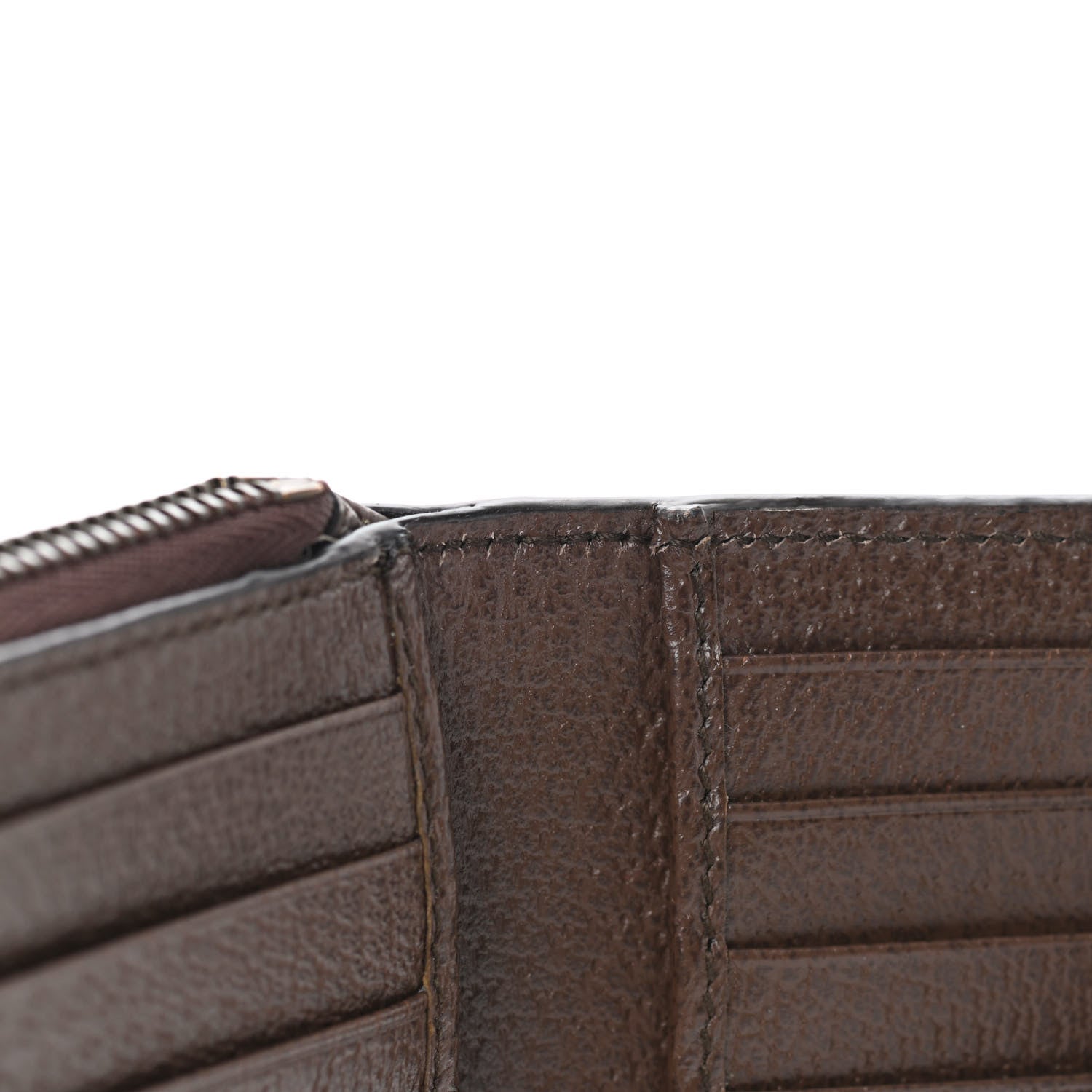 Gucci GG Supreme Monogram Textured Dollar Calfskin Web Ophidia Overlay Zip Around Card Case Wallet Beige Ebony New Acero 11 of 12