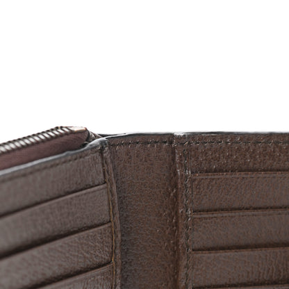 Gucci GG Supreme Monogram Textured Dollar Calfskin Web Ophidia Overlay Zip Around Card Case Wallet Beige Ebony New Acero 11 of 12