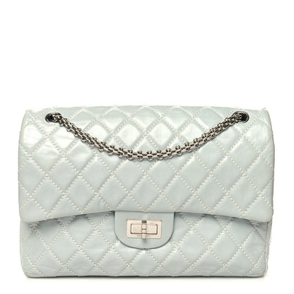 Chanel Glazed Calfskin Quilted Surpique 2.55 Reissue Flap Light Blue 1 of 12