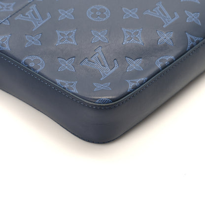 Louis Vuitton Calfskin Monogram Shadow Duo Messenger Navy Blue 10 of 12