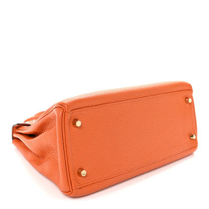 Hermes Taurillon Clemence Kelly Retourne 28 Orange 4 of 12