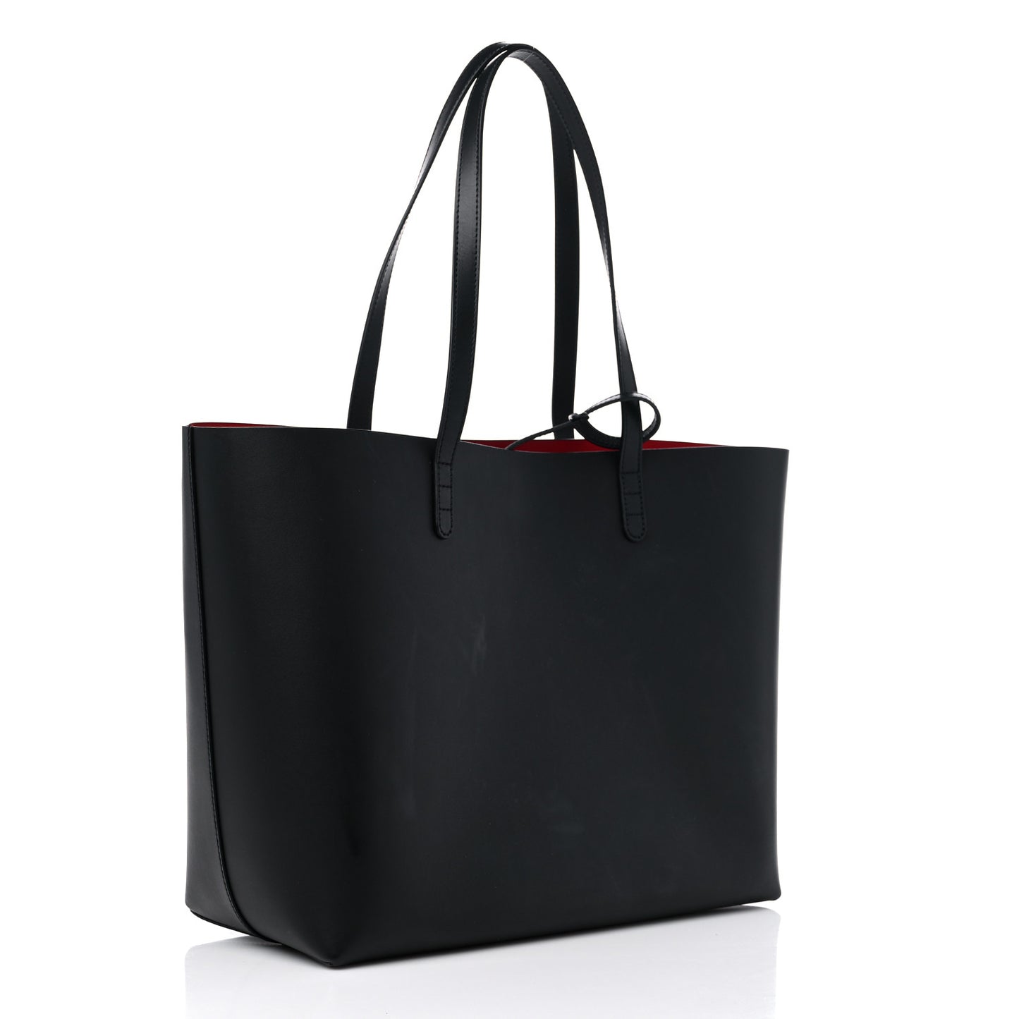 Calfskin Large Shopping Tote Black Flamma