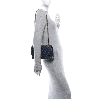 Chanel Caviar Quilted Medium Double Flap Navy 2 of 11