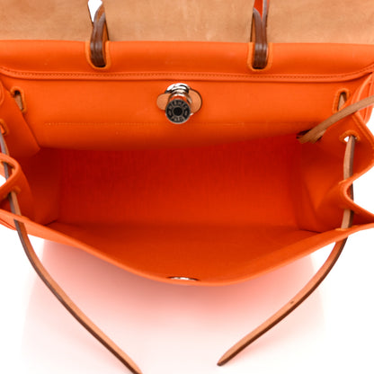 Hermes Vache Hunter Toile Herbag Zip 39 MM Orange Natural 6 of 12