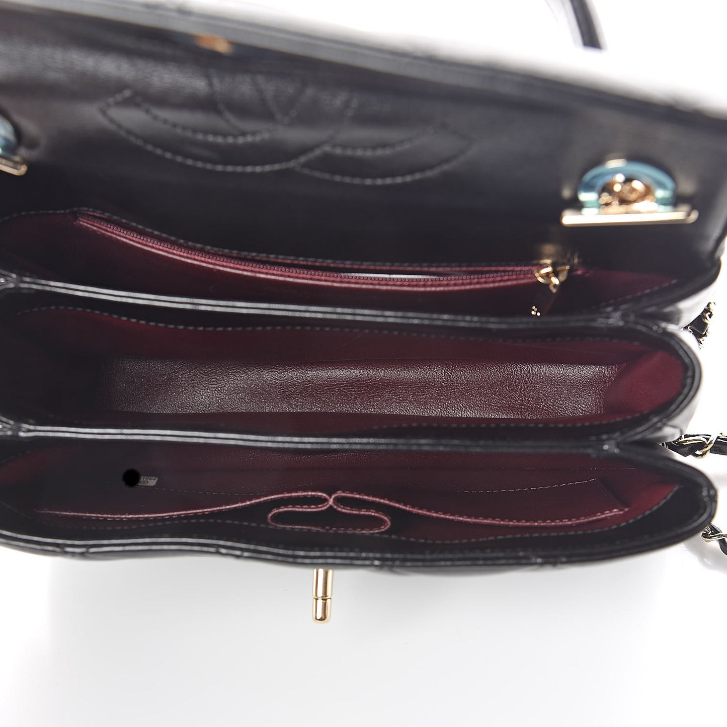 Lambskin Quilted Small Trendy CC Dual Handle Flap Bag Black