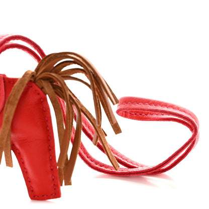 Hermes Milo Lambskin Grigri Rodeo Horse Bag Charm PM Rouge Indien Gold Bougainvillea 4 of 4