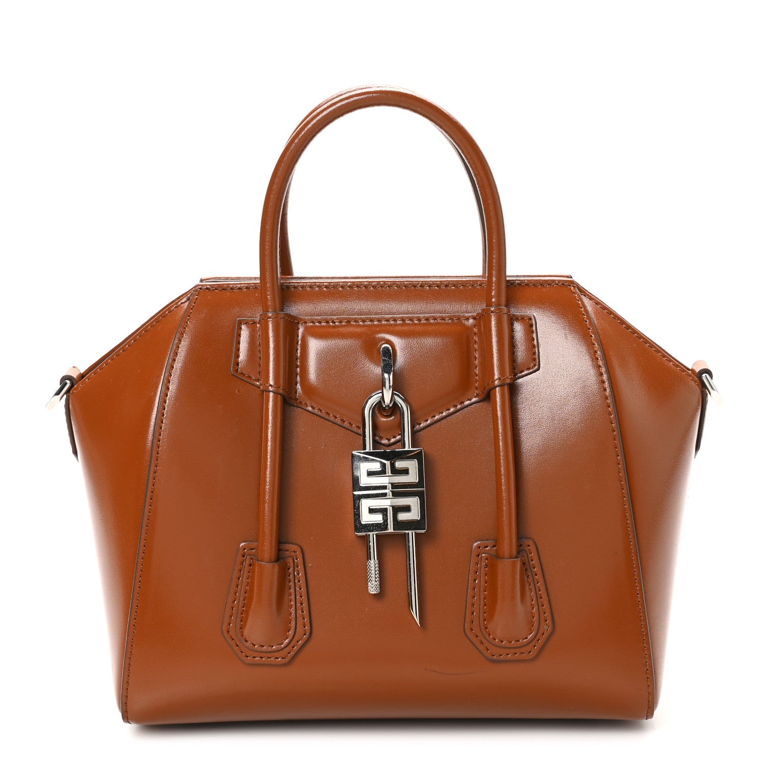 Givenchy Box Calfskin Mini Lock Antigona Shoulder Bag Beige Chestnut 7 of 10