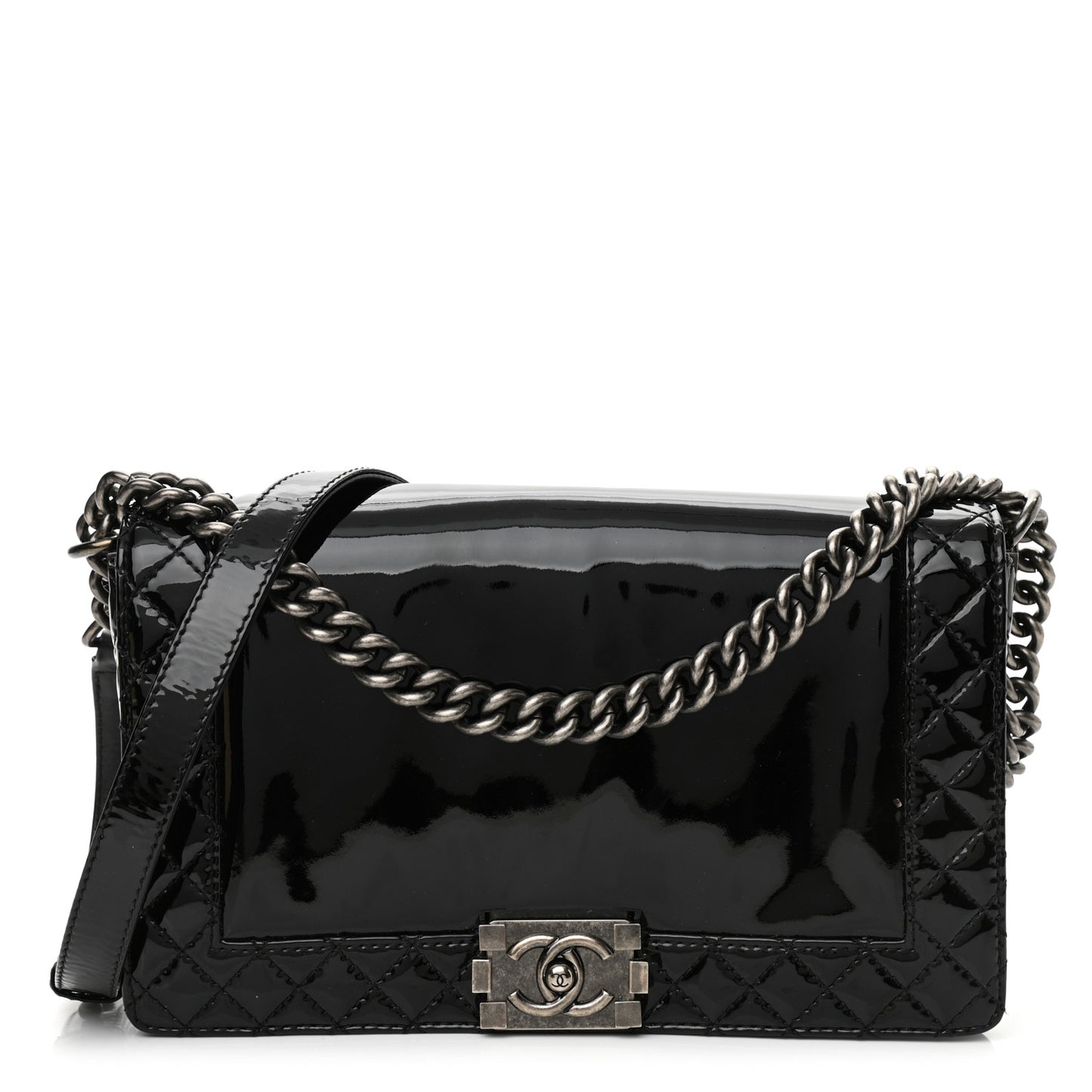 Patent New Medium Boy Reverso Flap Black