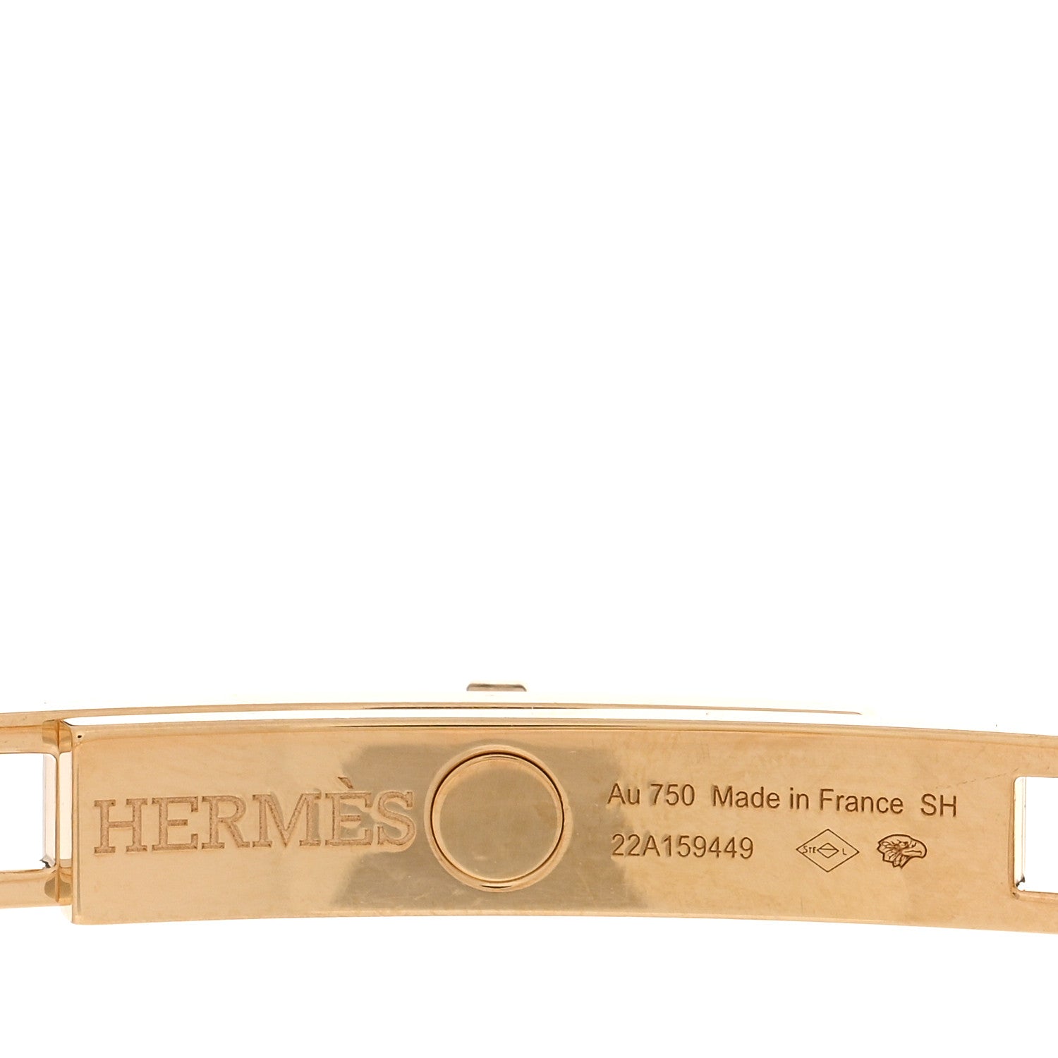 Hermes 18K Yellow Gold Diamond Pave PM Kelly Chaine Bracelet SH 3 of 4
