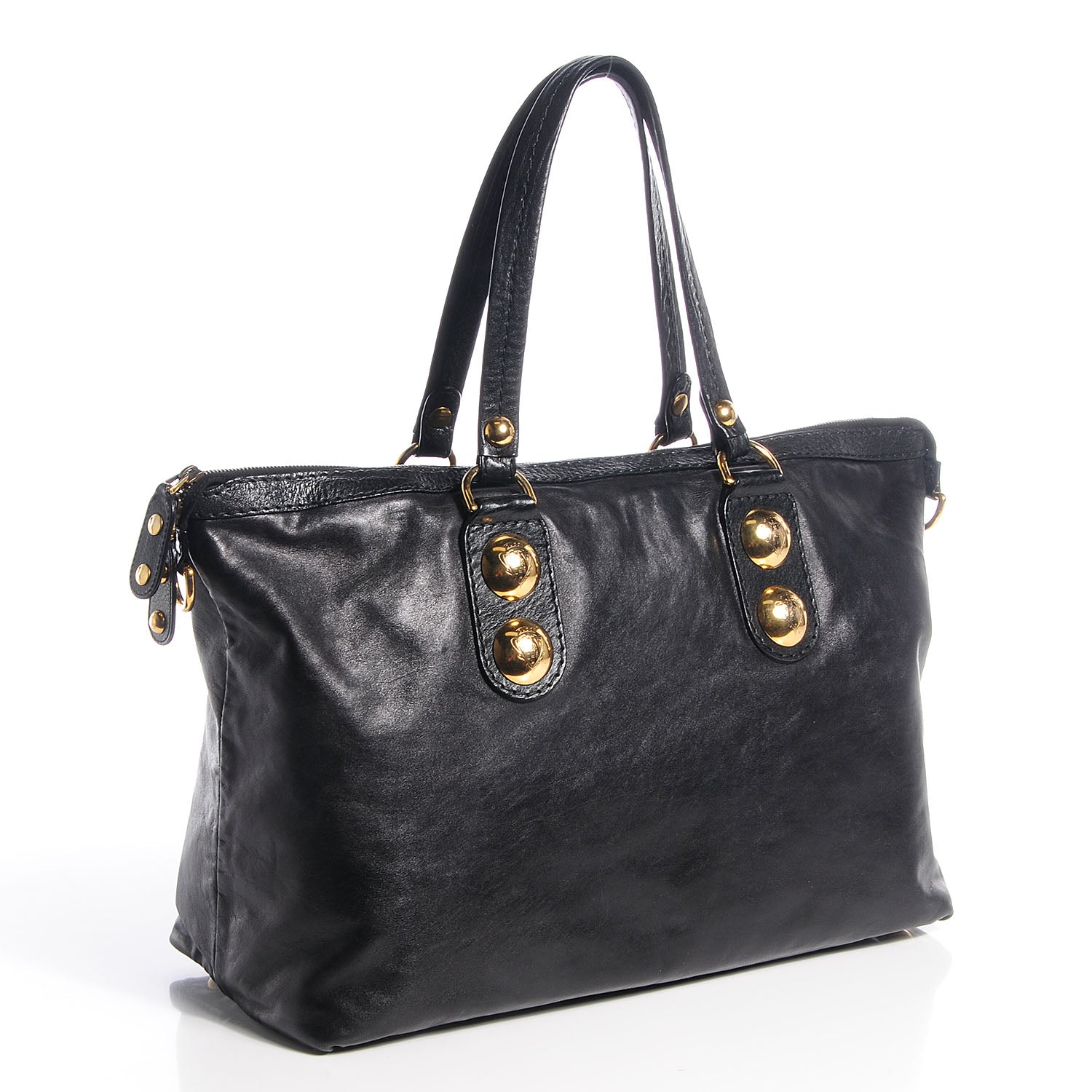 Gucci Leather Large Babouska Tote Black 3 of 8