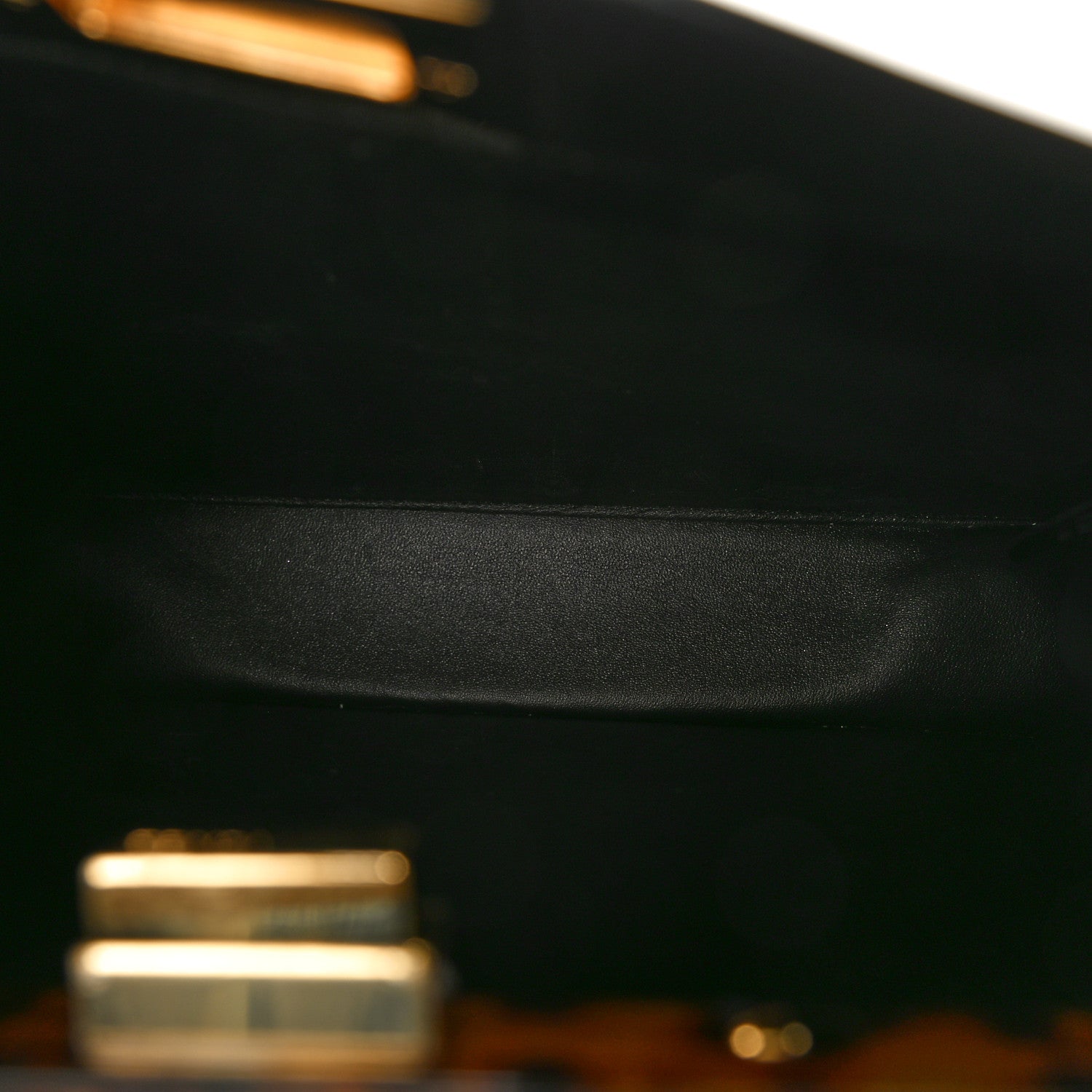 Fendi Vitello Seta Shiny Nappa Plexiglass Bi-Color Small Peekaboo I SEE U Satchel Tartaruga Black 5 of 10