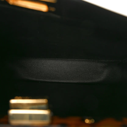 Fendi Vitello Seta Shiny Nappa Plexiglass Bi-Color Small Peekaboo I SEE U Satchel Tartaruga Black 5 of 10