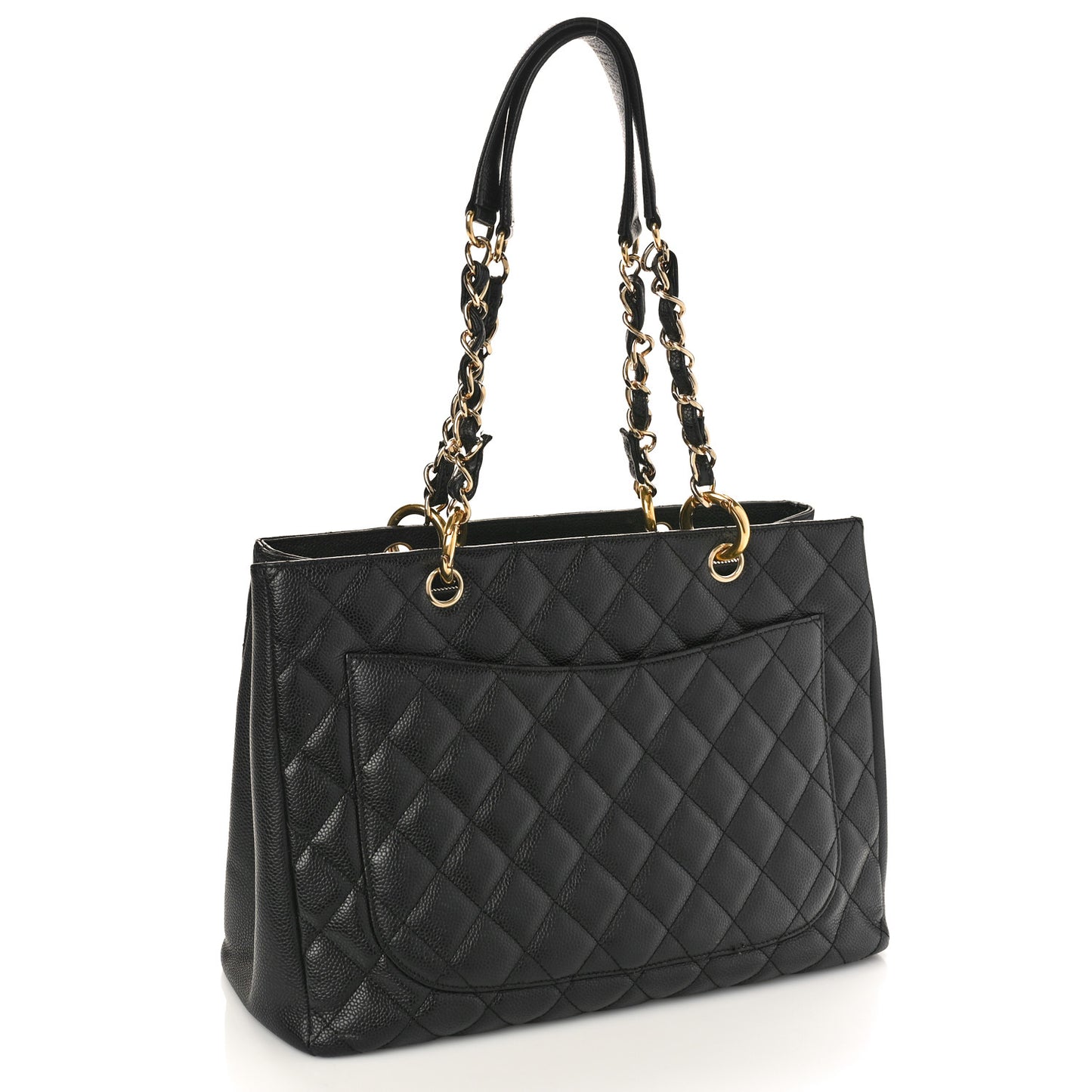 Caviar Quilted Grand Shopping Tote GST Black