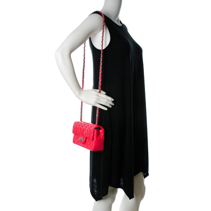 Chanel Patent Calfskin Quilted Mini Rectangular Flap Coral 2 of 8