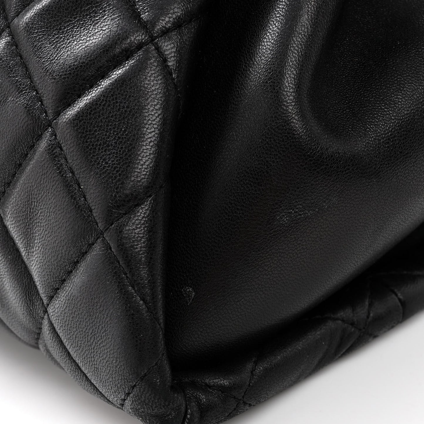 Lambskin Quilted Coco Loop Tote Black