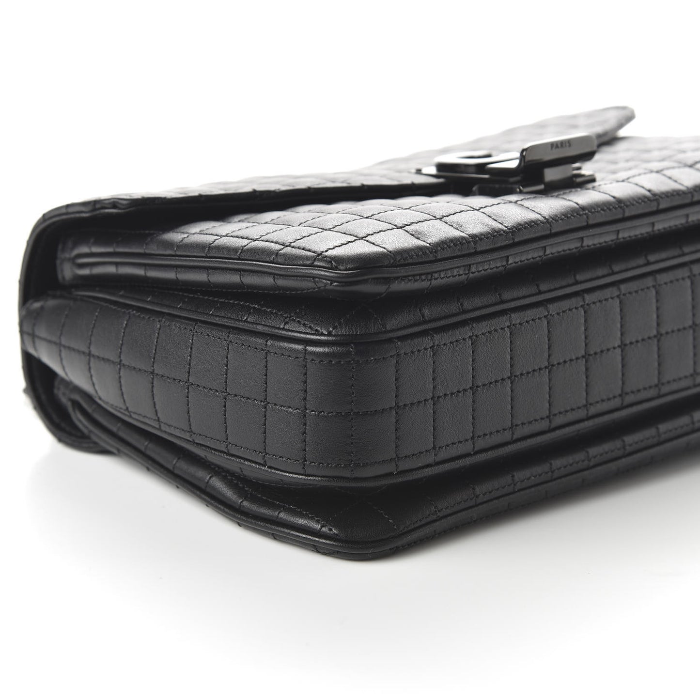 Calfskin Quilted Medium C Bag Black
