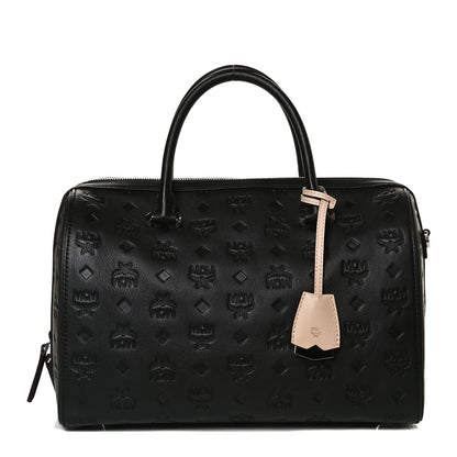 MCM Calfskin Ottomar Monogram Essential Boston Bag Black 1 of 13