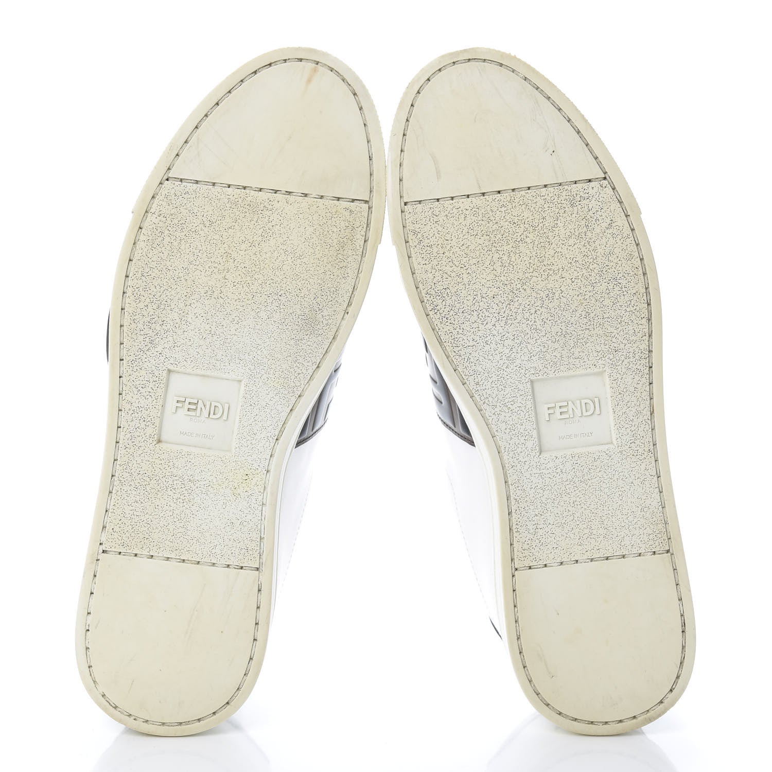 Fendi Vitello FF Embossed Womens Slip On Sneakers 37 Ultra White Maya Black 5 of 12