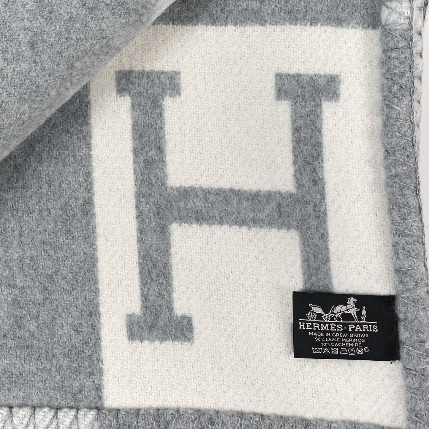 Wool Cashmere Avalon III Blanket Ecru Gris Clair