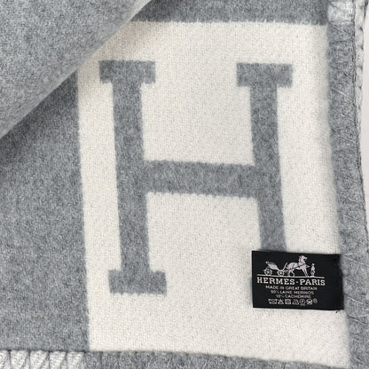 Hermes Wool Cashmere Avalon III Blanket Ecru Gris Clair 3 of 3