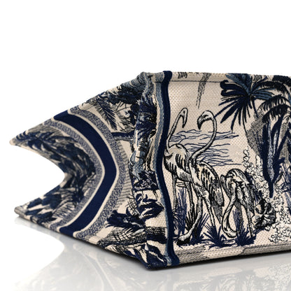 Christian Dior Canvas Embroidered Large Palm Tree Toile De Jouy Book Tote Blue 8 of 10