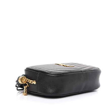 Saint Laurent Grain De Poudre Matelasse Monogram Mini Lou Camera Bag Black 3 of 9