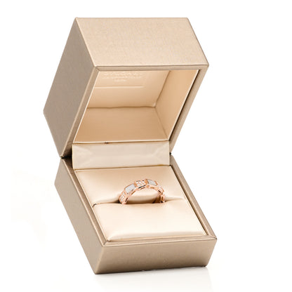 Bulgari 18K Rose Gold Diamond Mother of Pearl 6mm Serpenti Viper Band Ring 56 7.75 6 of 6