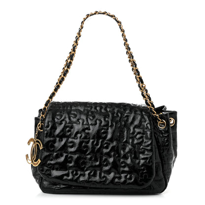 Chanel Patent Puzzle Accordion Flap Bag Black 1 of 10