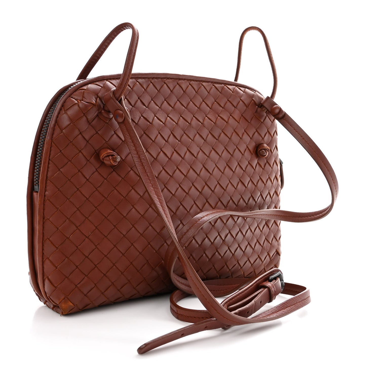 Nappa Intrecciato Nodini Crossbody Messenger Canyon