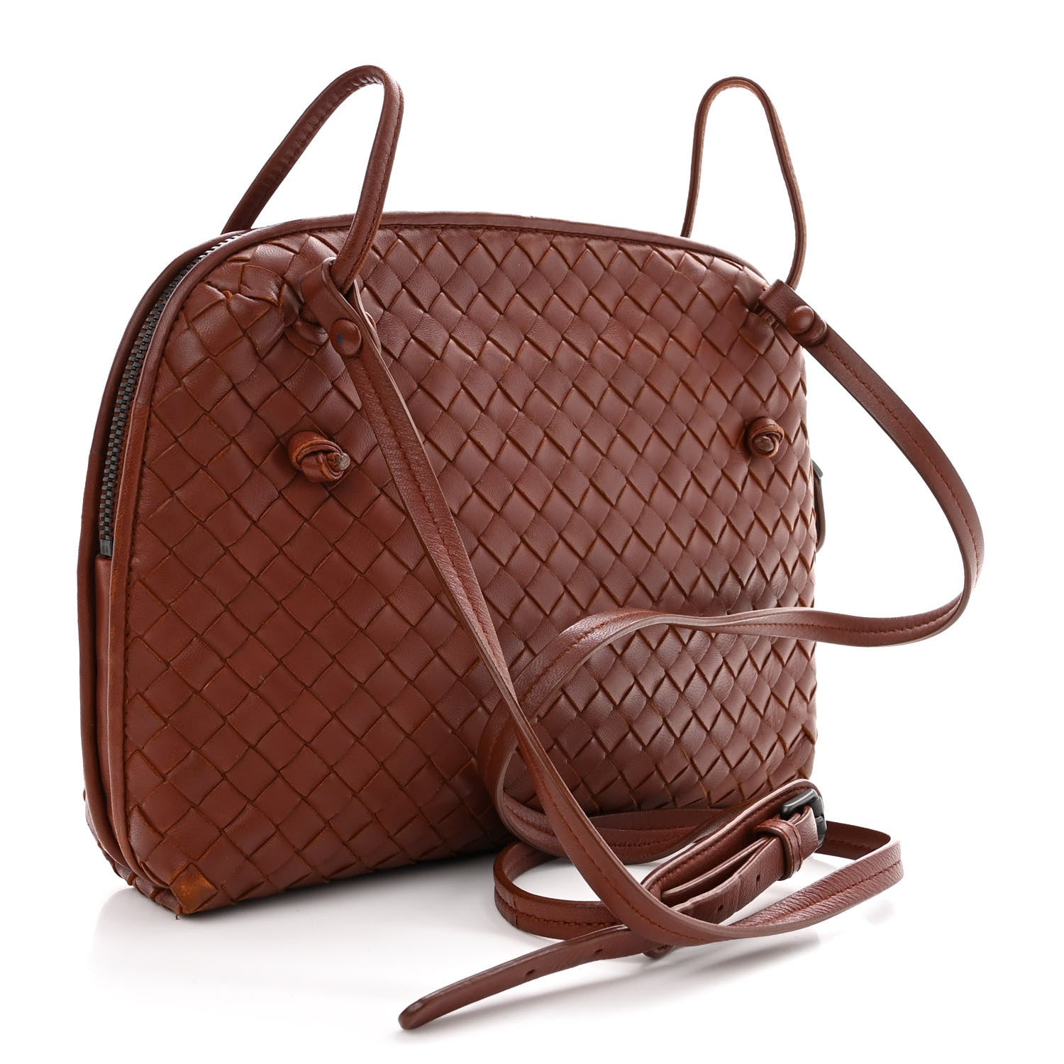 Bottega Veneta Nappa Intrecciato Nodini Crossbody Messenger Canyon 3 of 10