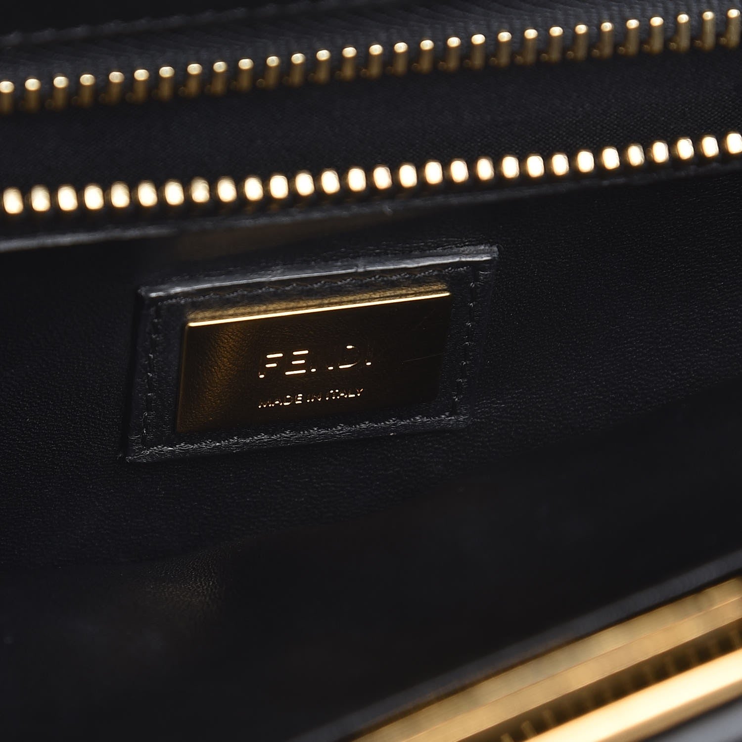 Fendi Vitello Morgan Shiny Nappa Medium Peekaboo Iconic Satchel Black 8 of 16