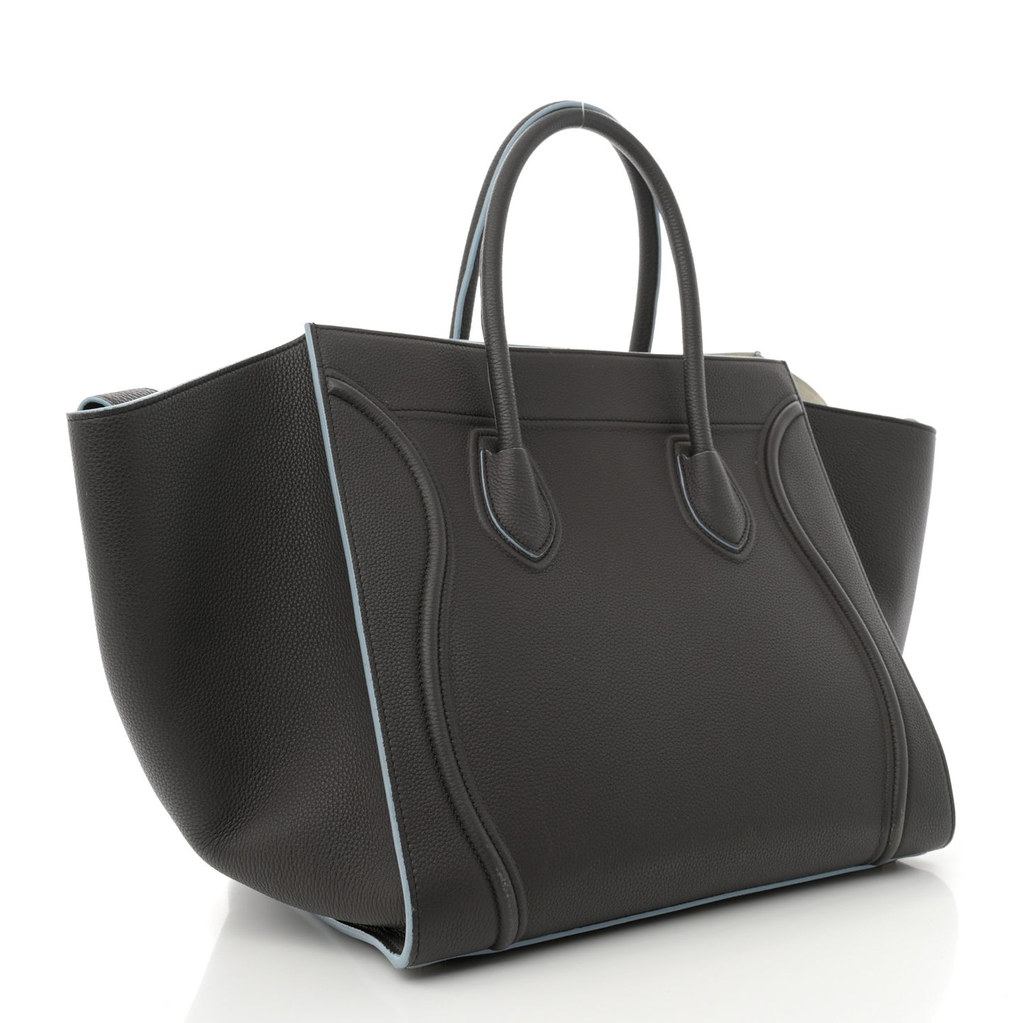 Grained Calfskin Medium Phantom Luggage Grey Blue