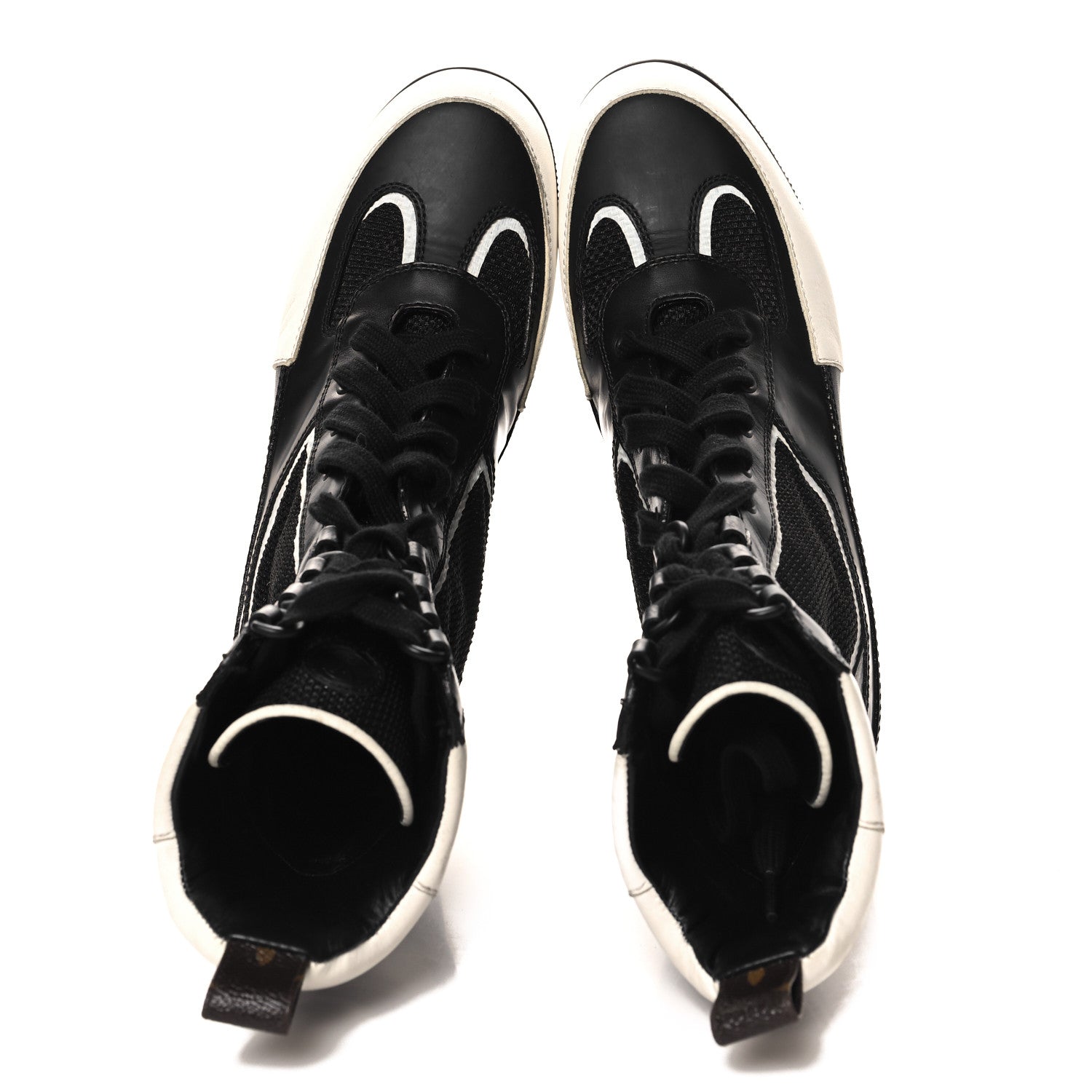 Louis Vuitton Calfskin Technical Nylon Laureate Platform Desert Boot 40 Black White 2 of 8
