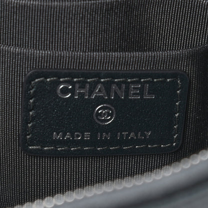 Chanel Metallic Caviar Quilted Mademoiselle Vintage Zip Pouch Dark Grey 6 of 7