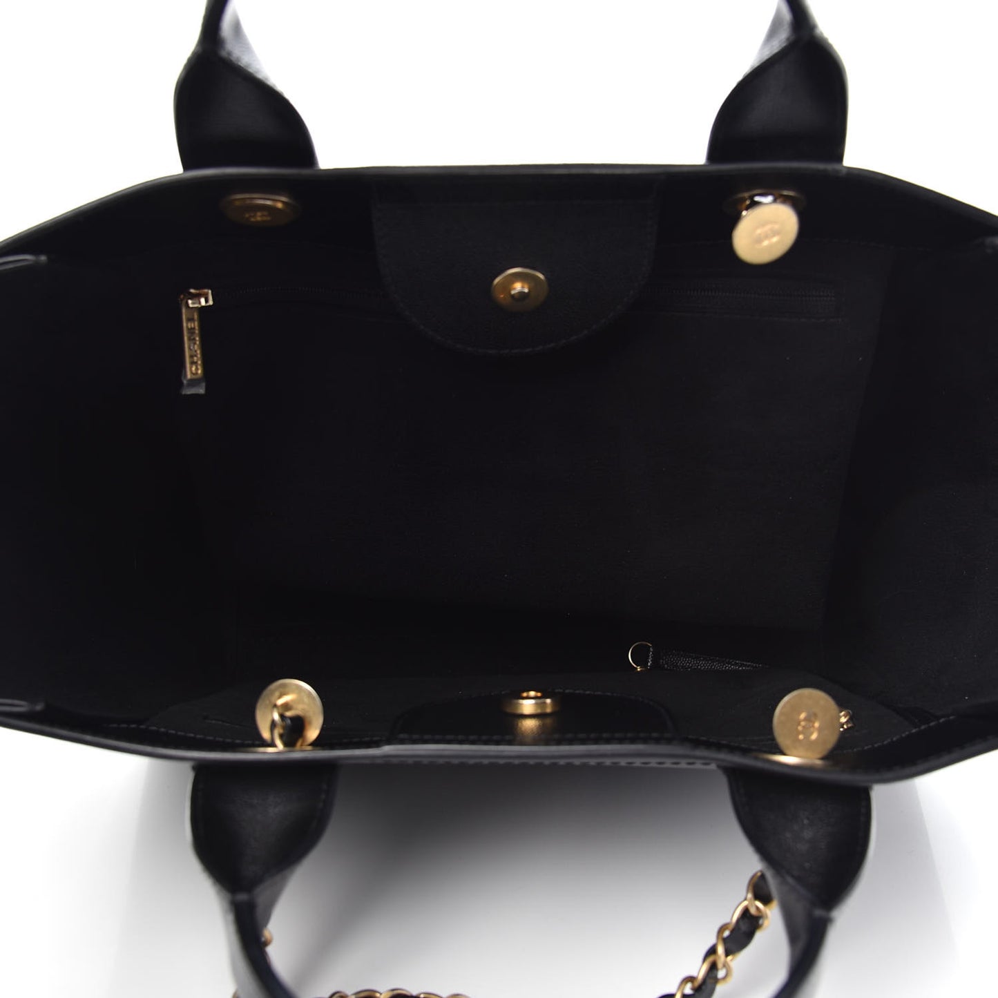 Caviar Small Studded Deauville Tote Black