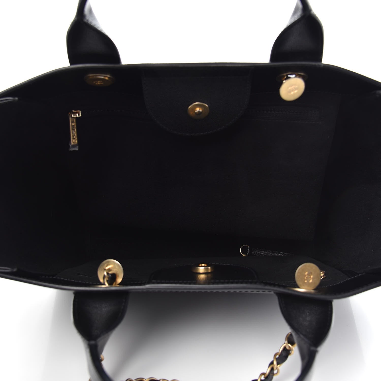 Chanel Caviar Small Studded Deauville Tote Black 6 of 14