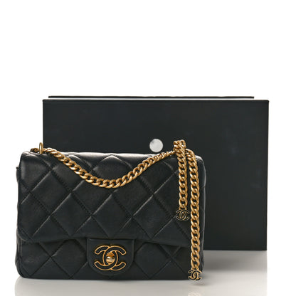 Chanel Lambskin Enamel Quilted Pending CC Square Flap Black 12 of 12