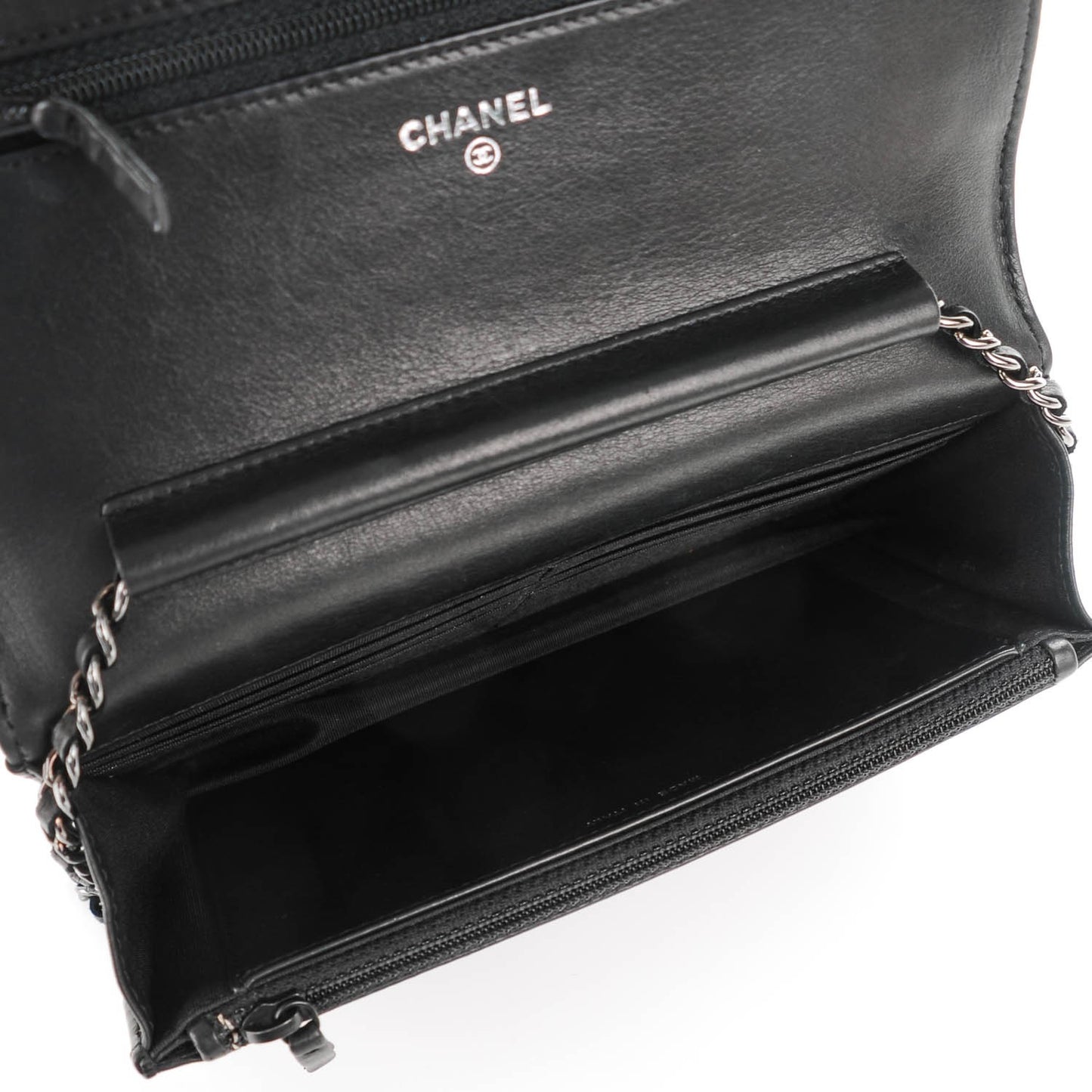 Lambskin Quilted Boy Wallet On Chain WOC Black