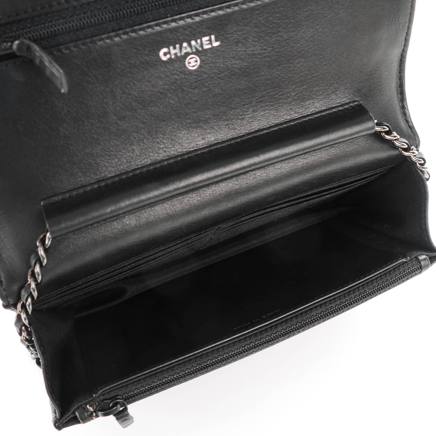Chanel Lambskin Quilted Boy Wallet On Chain WOC Black 5 of 8