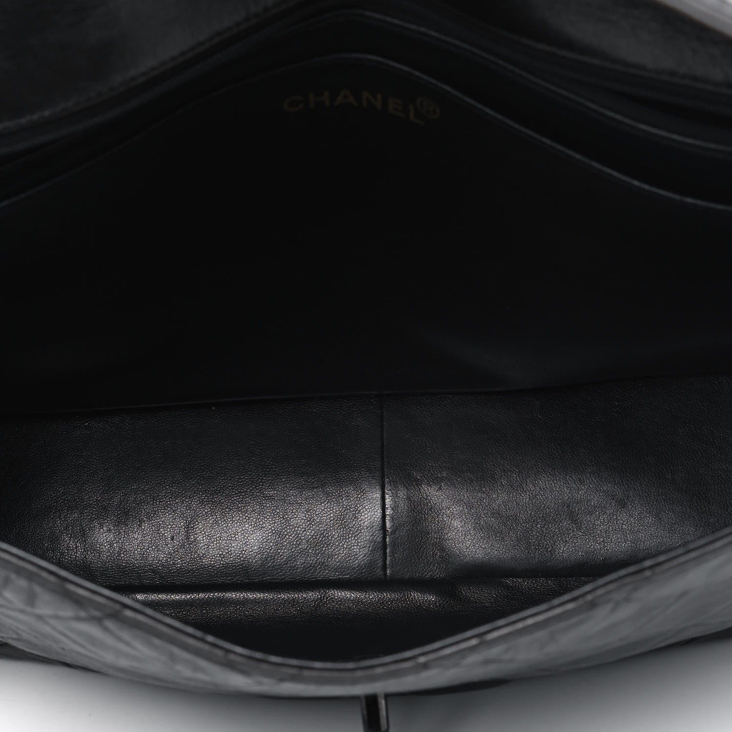 Chanel Lambskin Quilted Jumbo Single Flap So Black 4 of 5
