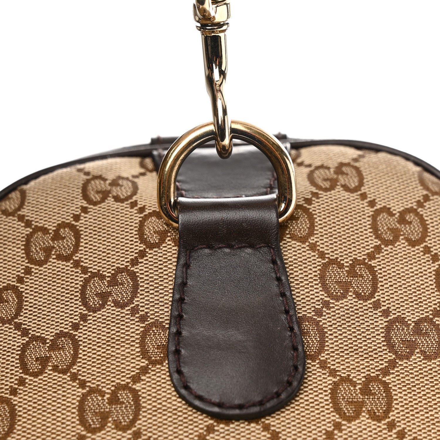 Gucci Monogram Selleria Calfskin Vintage Web Medium Boston Beige Ebony Cocoa 17 of 21