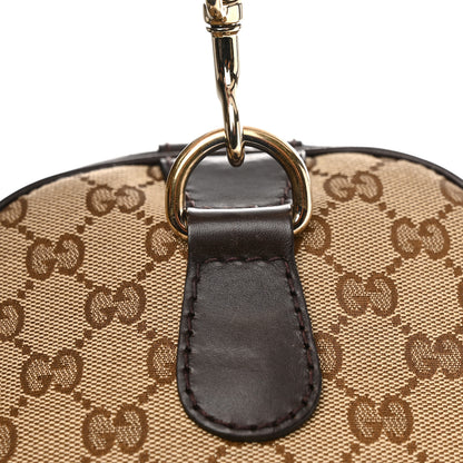 Gucci Monogram Selleria Calfskin Vintage Web Medium Boston Beige Ebony Cocoa 17 of 21