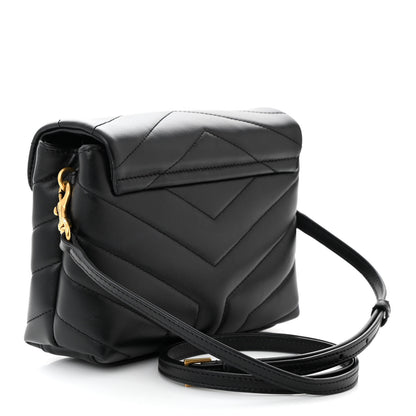 Saint Laurent Calfskin Y Quilted Monogram Toy Loulou Crossbody Bag Black 3 of 11