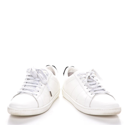 Saint Laurent Calfskin Metallic Ayers Signature Court Lips Sneakers 38 Optic White 6 of 13