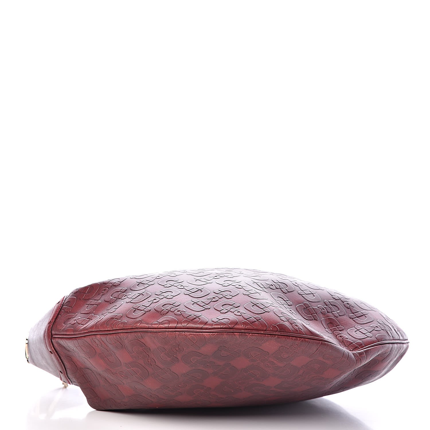 Gucci Calfskin Horsebit Embossed Glam Hobo Burgundy 4 of 10