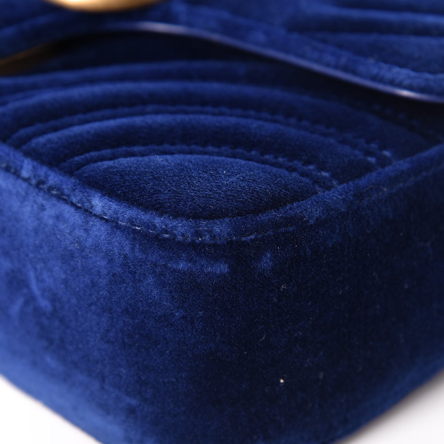 Velvet Matelasse Mini GG Marmont Shoulder Bag Cobalt Blue