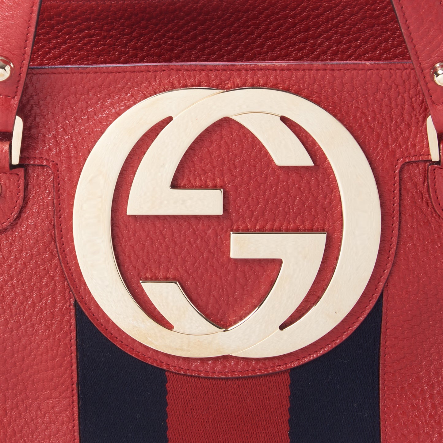 Calfskin Blondie Web Satchel Red