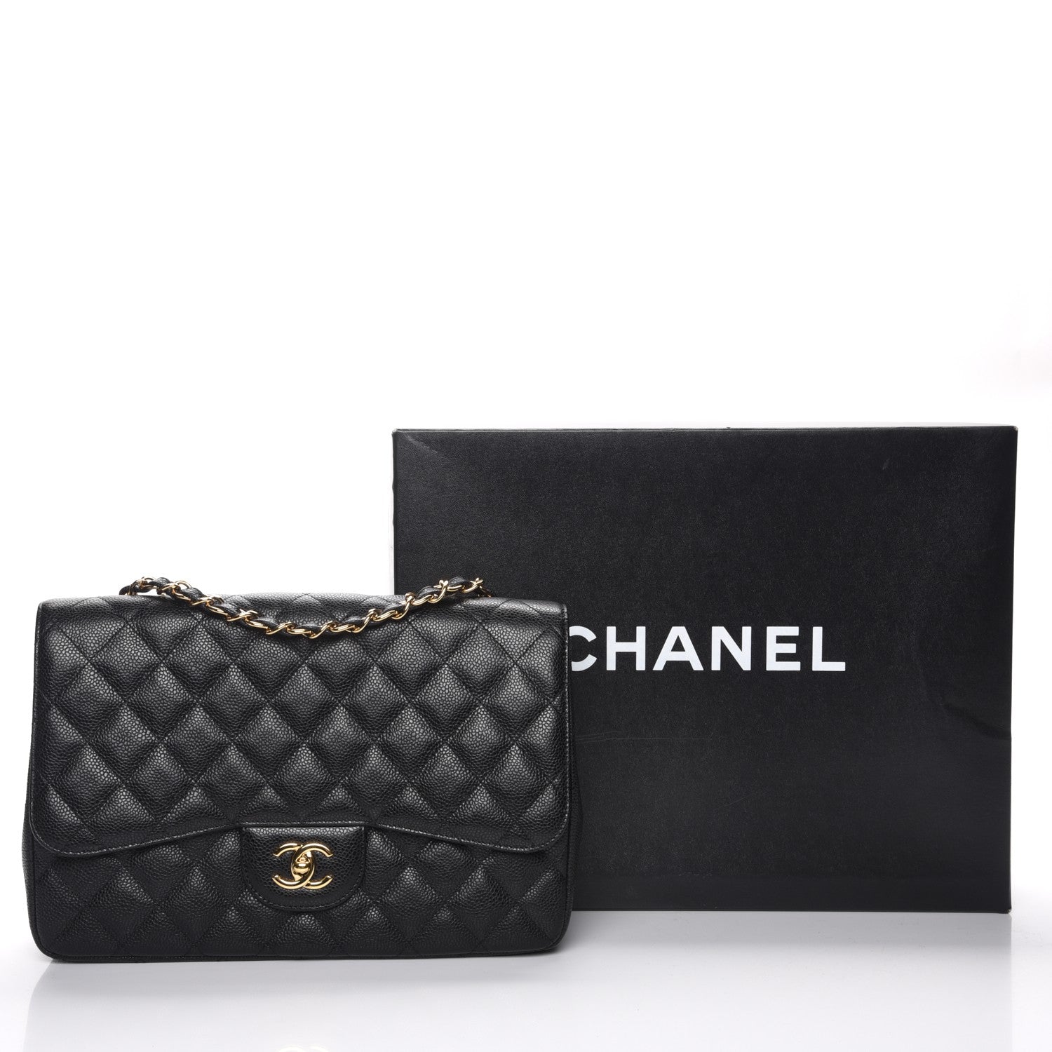 Chanel Caviar Quilted Jumbo Single Flap Black 8 of 8