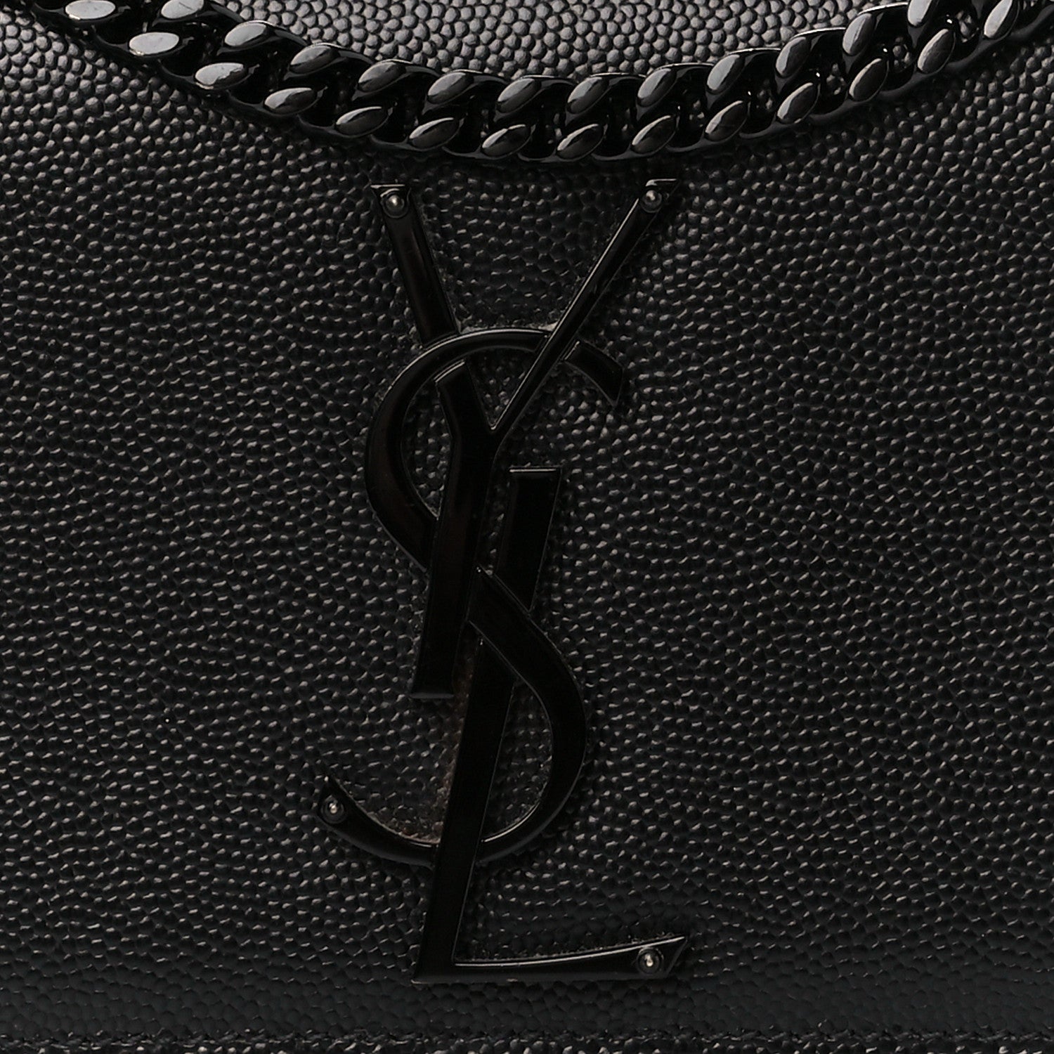 Saint Laurent Grain De Poudre Small Monogram Monochrome Kate Satchel Black 9 of 11